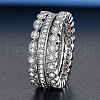 3Pcs 3 Styles Brass Micro Pave Clear Cubic Zirconia Finger Rings for Women FS-WG3CB6F-04-1
