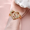 Heart with Flower Hollow Out Brass Finger Rings FS-WG99C3E-14-1