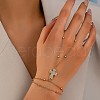 Simple Style 304 Stainless Steel Rhinestone Link Ring Bracelets FS-WG7DA0D-07-1