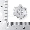 Rack Plating Brass Clear Cubic Zirconia Flower Connector Charms KK-A234-044P-3