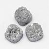 Electroplated Natural Druzy Quartz Crystal Beads G-G888-05E-1