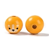 Animal Themes Printed Wood European Beads WOOD-M013-01A-2
