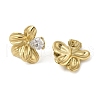 304 Stainless Steel with Clear Cubic Zirconia Stud Earrings for Women EJEW-G396-02G-2