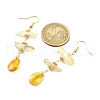 Dyed Natural Quartz Crystal Nugget & Teardrop Dangel Earrings EJEW-TA00314-03-2