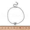 304 Stainless Steel Cubic Zirconia Link Chain Bracelets for Women NJEW-Z067-01P-02-5