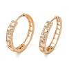 Brass Micro Pave Cubic Zirconia Hoop Earrings EJEW-M238-83KCG-1