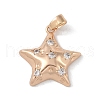 Brass Micro Pave Clear Cubic Zirconia Pendants KK-P273-02KCG-1