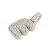 Brass Micro Pave Clear Cubic Zirconia Pendants KK-B099-01P-E-2