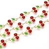304 Stainless Steel Enamel Cherry Link Chains CHS-N005-01A-G-1