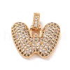 Brass Micro Pave Cubic Zirconia Pendants KK-C076-29W-G01-1