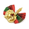 Cloth & Iron Christmas Bowknot Bell Hanging Ornaments  HJEW-S004-01A-2