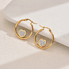 Geometric Retro Casual Stainless Steel Rhinestone Hoop Earrings for Women LU7755-3-2