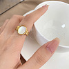 Retro Fashionable 304 Stainless Steel and Shell Finger Rings FS-WG8030D-03-1