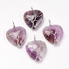 Natural Amethyst Pendants G-G713-F08-1