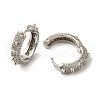 Clear Cubic Zirconia Hoop Earrings EJEW-M228-01P-2