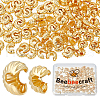 Beebeecraft 160Pcs 2 Style Brass Crimp Bead Cover FIND-BBC0003-05G-1