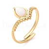 Teardrop Natural Rhodochrosite & Black Onyx & White Jade & Red Agate & Amazonite Finger Rings RJEW-Q004-02G-4