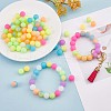 120Pcs Silicone Beads 12mm Fluorescent Silicone Beads for Keychain Making JX328A-5