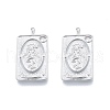 Brass Micro Pave Clear Cubic Zirconia Pendants KK-G432-19P-2