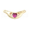 Rack Plating Brass Micro Pave Cubic Zirconia Pendants KK-B097-05G-05-1