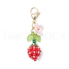 Flower Bud Glass Pearl & Seed Beads Pendant Decorations HJEW-MZ00275-01-2