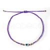 Bohemian Glass Seed Beaded Braided Bead Bracelets EZ3029-4-1