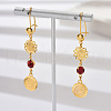 Tassel Coin Brass Hoop Earrings XE5575-3