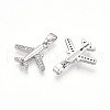 Brass Micro Pave Cubic Zirconia Pendants KK-T070-82P-2