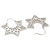 304 Stainless Steel Hollow Star Hoop Earrings EJEW-P248-06P-3