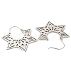 Non-Tarnish 304 Stainless Steel Hollow Star Hoop Earrings EJEW-P248-06P-3