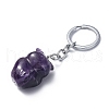 Natural Amethyst Pendant Keychains KEYC-P011-01P-06-3