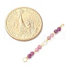 Faceted Round Natural Ruby & Pink Tourmaline & Potato Natural Cultured Freshwater Pearl Beaded Connector Charms PALLOY-JF03531-09-4