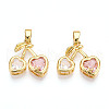 Brass Micro Pave Cubic Zirconia Charms KK-N254-227G-1