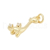 Brass Micro Pave Clear Cubic Zirconia Pendants KK-G522-13G-2