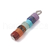 7 Chakra Mixed Gemstone Disc Beaded Pendants PALLOY-JF02743-01-4