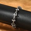 304 Stainless Steel Oval Link Chains Bracelets for Men & Women BJEW-D042-40P-1