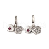 Rack Plating Alloy Crystal & Siam Rhinestone European Dangle Charms FIND-C055-20P-1