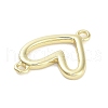 Rack Plating Brass Love Heart Connector Charms KK-M293-47G-2