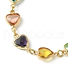 Colorful Glass Heart Link Bracelets BJEW-JB10578-3