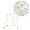 Brass Micro Pave Clear Cubic Zirconia Head Pins KK-M306-09G-04-1
