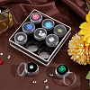 9 Slots Mini Round Plastic Jewelry Screw Top Bead Jars Sets with Velvet Inside AJEW-WH0472-42B-5