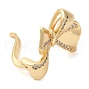 Brass Micro Pave Clear Cubic Zirconia Fold Over Clasps KK-G505-30G-2