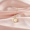 Shell Pearl Oval Pendant Necklaces NJEW-L125-008G-2