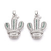 Brass Micro Pave Cubic Zirconia Pendants KK-N257-72P-1