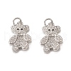 Brass Micro Pave Cubic Zirconia Bird Pendants KK-E068-VB309-2
