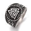 Viking 304 Stainless Steel Valknut Rings RJEW-U005-17A-AS-1