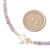 Summer Beach Natural Amethyst Round Beaded Necklaces NJEW-JN05262-03-3