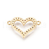 Brass Micro Pave Cubic Zirconia Links ZIRC-L078-018G-NR-2