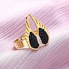 304 Stainless Steel with Rhinestone Finger Rings RJEW-Q020-17G-1