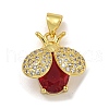 Rack Plating Brass Micro Pave Cubic Zirconia Pendants KK-I718-11G-03-1